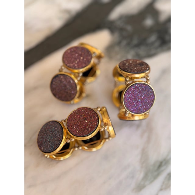 LastCHANCE!Vintage Kim Seybert Harlequin Napkin Rings - Set of 3 For Sale In Seattle - Image 6 of 12