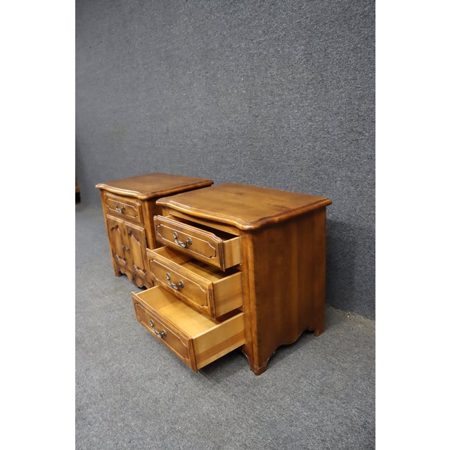 Ethan Allen His and Hers Birchwood Nightstands, Pair For Sale - Image 9 of 17