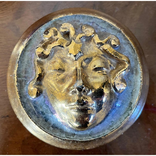 【 mku さま】vintage pottery case ❀ バラの絵 Art Pottery Medusa Jar & Cover | Chairish