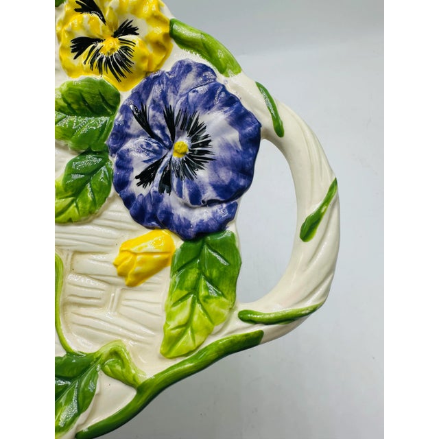 Vintage Ceramic Pansy Platter For Sale In Charleston - Image 6 of 7