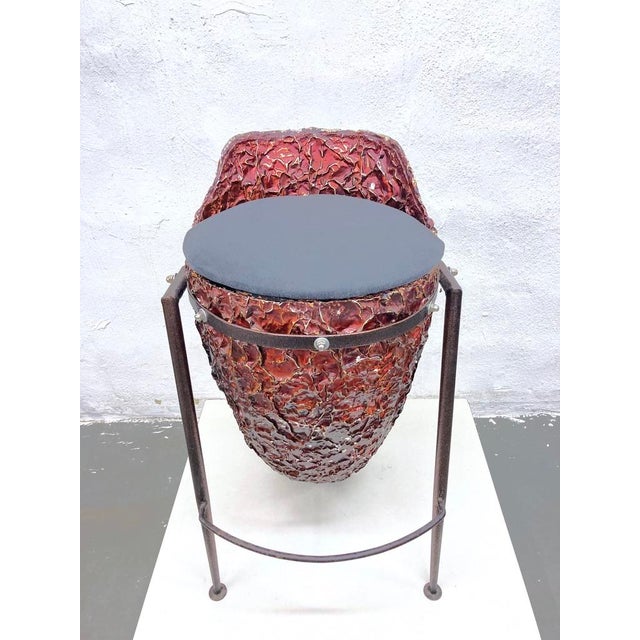 Red Vintage Bar Stool, 1980s For Sale - Image 8 of 17