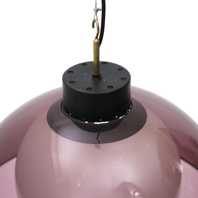 Purple Methacrylate and Glass Pendant Light, 1950s For Sale - Image 6 of 13