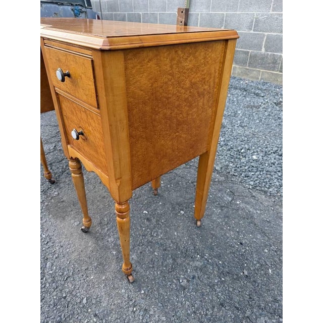Antique Tiger Maple Vanity Dressing Table For Sale - Image 15 of 18