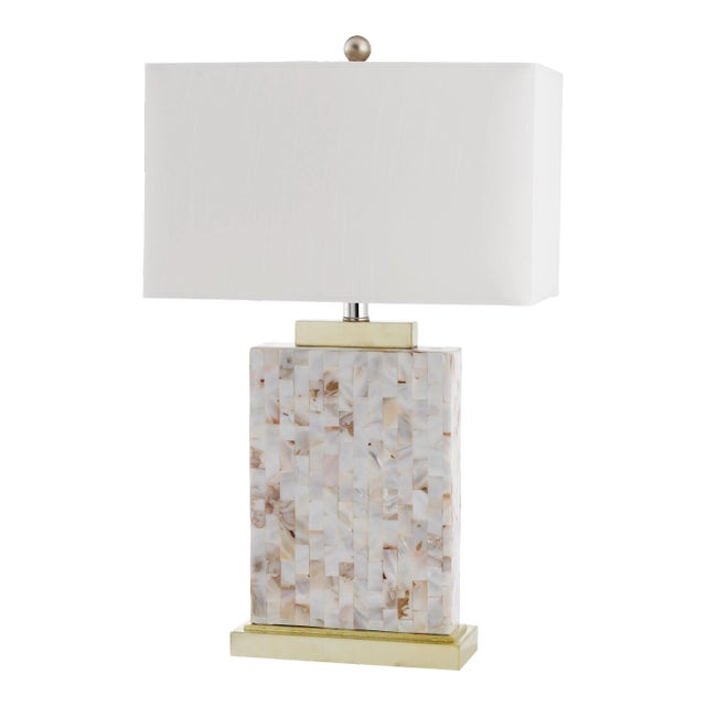West 24.5-Inch H Shell Table Lamp - Cream For Sale