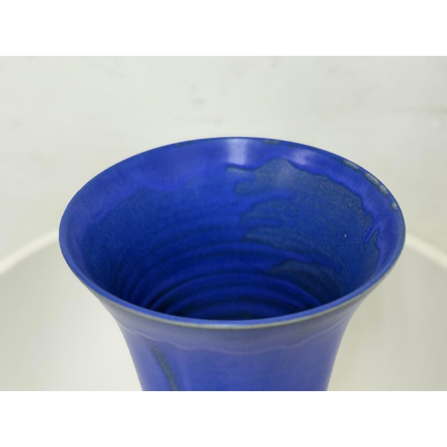 Christine Perrochon Cobalt Blue Fired Vase For Sale - Image 4 of 12
