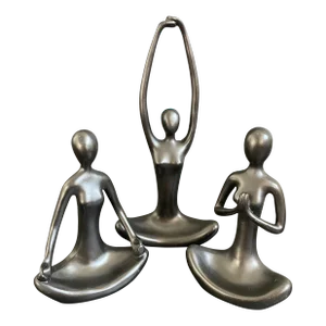 Abstract Modern Zen Figure Sculptures - Set of 3