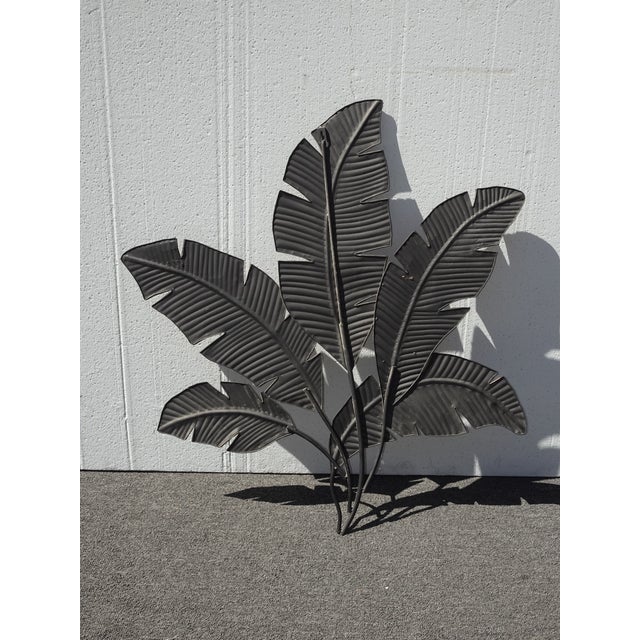 Picture 35" Tall Brown Metal Leaf Clutter Palm Art Wall Decor For Sale - Image 14 of 16