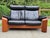 Black Ekornes Stressless Reclining Leather Loveseat Sofa For Sale - Image 8 of 10