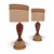 A magnificent pair of table lamps, handcrafted by Venetian masters in Murano. Each lamp features an oval-shaped opalescent...