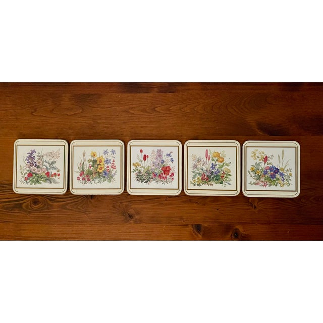 Wildflower CorkBack Pimpernel Coasters Set of 5 Chairish