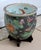 Large Antique Chinese Famille Noire Porcelain Fishbowl Jardinière With Wood Stand, C. 1920–1950 For Sale In Naples, FL - Image 6 of 17