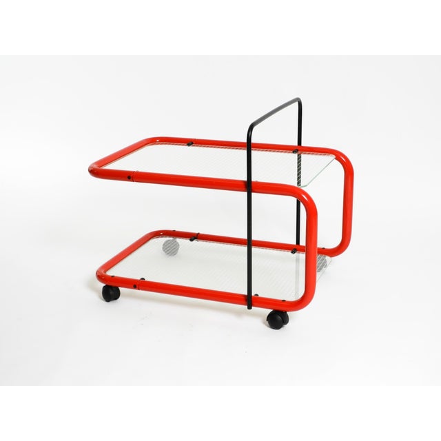 Italian Bar Cart in Metal and Glass, 1980s For Sale - Image 6 of 18