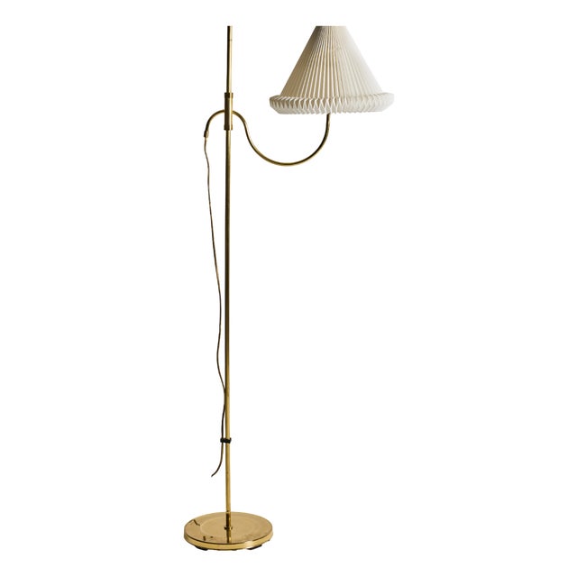 Floor Lamp in Brass with Adjustable Height from Abo Randers, Denmark, 1960s For Sale