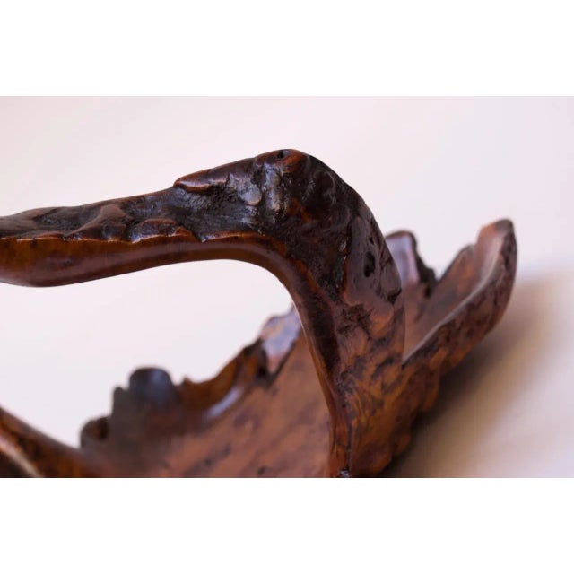Brown Early American Carved Burl Basket For Sale - Image 8 of 13
