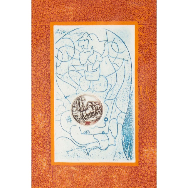 An etching and aquatint by the American artist Martin Barooshian (1929-2022). Titled "Quadriga," the work has a medallion...