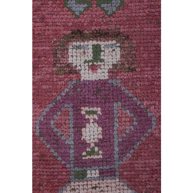 1970s Vintage Turkish Human Pictorial Rug For Sale - Image 12 of 13