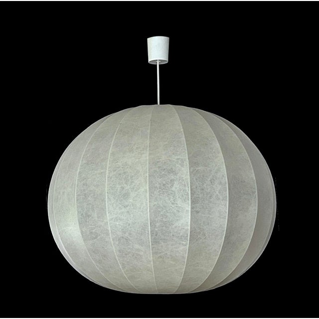 Ivory Large Vintage Cocoon Pendant Light from Goldkant Leuchten, 1960s For Sale - Image 8 of 17
