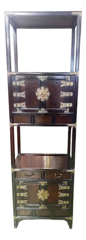 Old Circa 1930's Korean Book Shelf Etagere 66" H