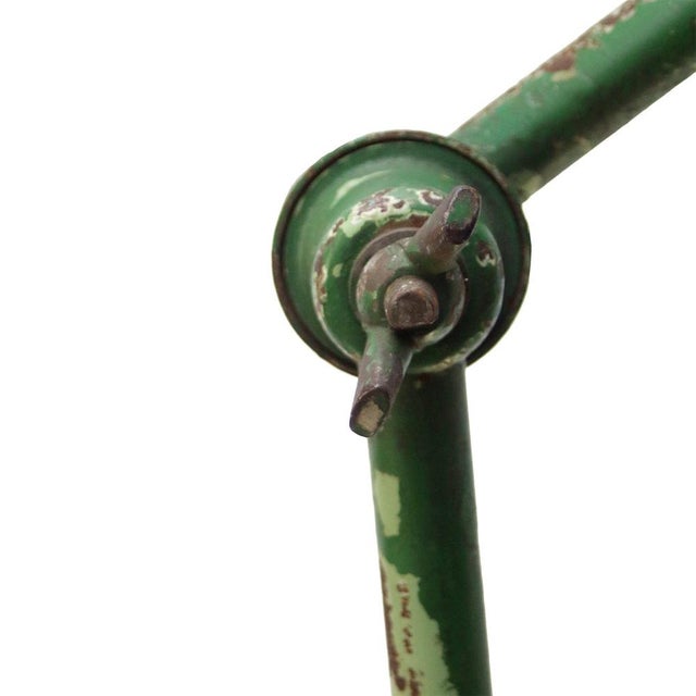 Vintage Industrial Green Metal Machinist Table Clamp Lamp For Sale - Image 4 of 7