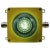 Metal Airport Runway Sconce in Yellow Metal and Green Glass For Sale - Image 7 of 8
