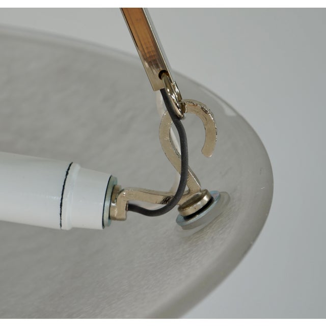 Muller Freres French Art Deco Etched Glass Pendant Light 1930s For Sale - Image 10 of 11
