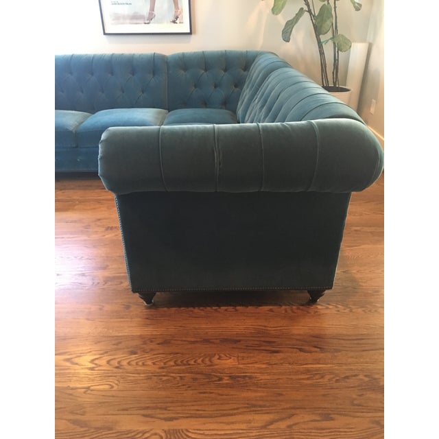 Anthropologie Velvet Lyre Sectional Sofa Chairish