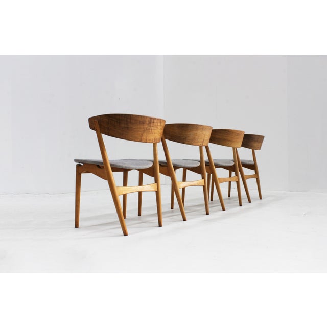 Vintage Danish Model 7 Dining Chairs by Helge Sibast, 1960s, Set of 4 For Sale - Image 5 of 11