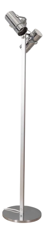 Vintage Italian Metal Floor Lamp with Two Lights