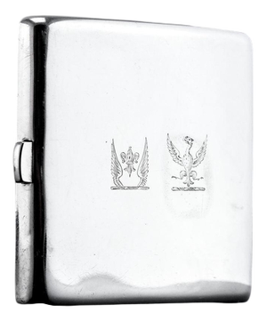 Antique Victorian Curved and Crested Silver Cigarette Case, London, United Kingdom, 1894