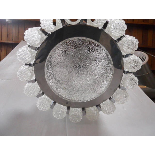 1960s Doria Glass Tubes and Chrome Chandelier For Sale In Los Angeles - Image 6 of 8