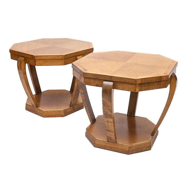Art Deco Pedestal Tables, 1980s, Set of 2 For Sale - Image 6 of 8