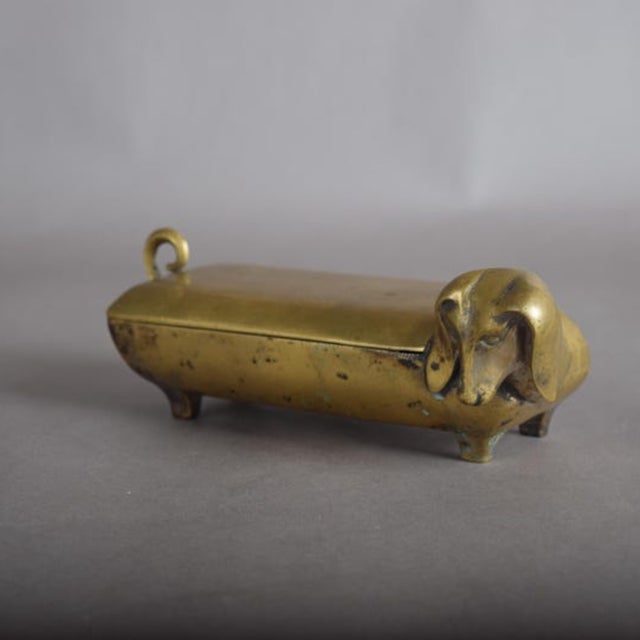 Vintage Brass Dachshund Trinket Box, 1950s For Sale - Image 6 of 13