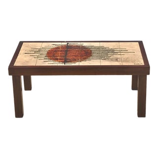 Vintage D’Asti Mid-Century Modern Tile Top Coffee Table For Sale