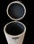 Metal Late 20th Century Rustic Wine Bottle Case With Woven Fabric & Brown Stitched Trim, Cylindrical Wine Gift Box, Metal Ring Handle For Sale - Image 7 of 11
