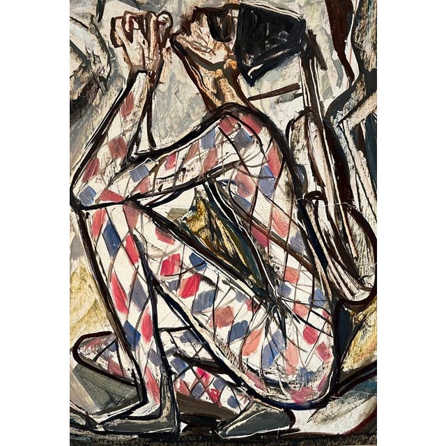 Vivaldo Martini, Harlequin and Ballerina, Oil on Canvas For Sale - Image 6 of 11