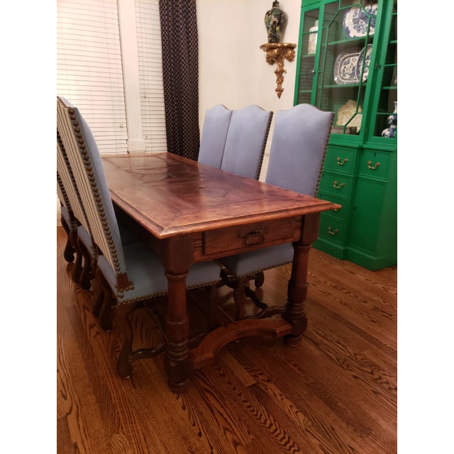 19th Century French Farmhouse Table with Parquetry Inlay For Sale - Image 12 of 12