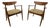 Mid-Century Modern Walnut & Oak Arm Chairs - Set of 2 For Sale