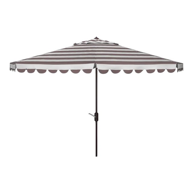 Vienna 11 Ft Crank Umbrella - Gray/White For Sale