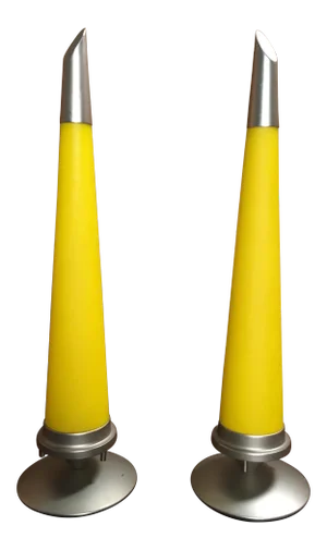 Late 20th Century Italian Conical Glass Lamps - a Pair