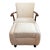 Mid Century Art Deco Lounge Chair Teak & Boucle W/Ottoman For Sale
