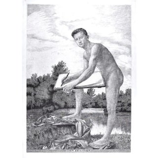Der Zeichner, Original Etching, 1900s For Sale