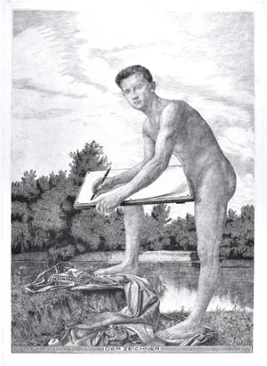 Der Zeichner, Original Etching, 1900s