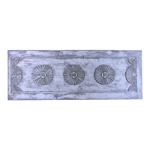 Vintage Hand-Carved Architectural Wood Wall Hanging For Sale