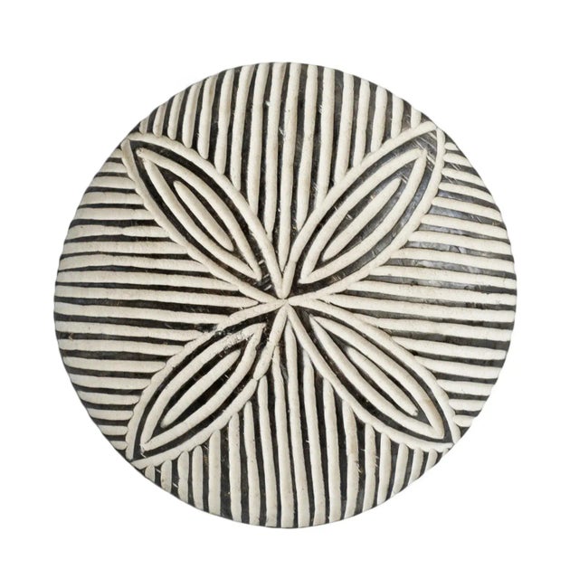Late 20th Century Vintage Round Black & White Tribal Zulu Shield Wall Object For Sale - Image 5 of 5