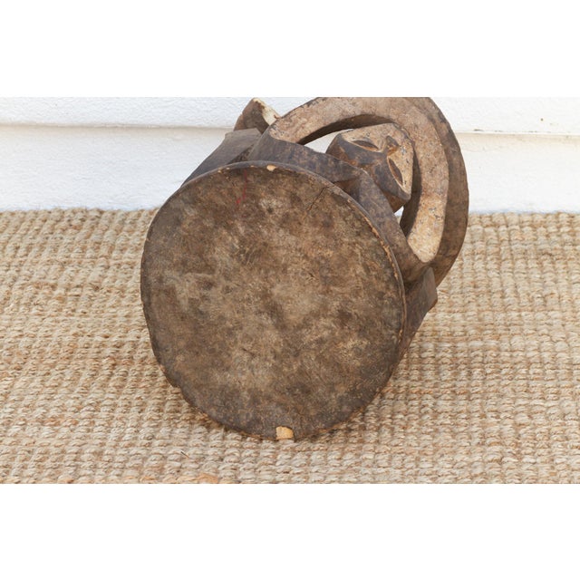 Wood Antique Carved & Painted African Eket Stool For Sale - Image 7 of 9