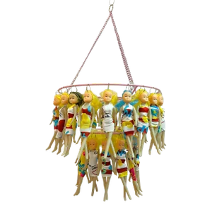 Mixed Media Custom Art Barbie Doll Style Two-Tier Hanging Mobile