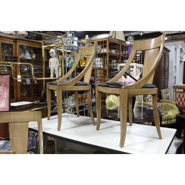 1950s Mid-Century Modern Wormley Dunbar Style Spoon Back Dining Chairs - Set of 4 For Sale - Image 5 of 13