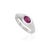 14k White Gold Natural Mozambique Ruby Chic Signet Ring Size 8 For Sale - Image 4 of 16