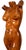 Mid Century Modern Carved Wood Female Figure Bust Sculpture on Black Base For Sale - Image 4 of 7