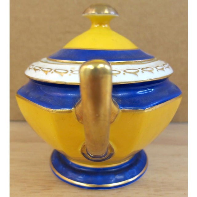 Neoclassical Czech Palt Gilt Porcelain Classical Scene Covered 1930s Sugar Bowl For Sale - Image 3 of 17